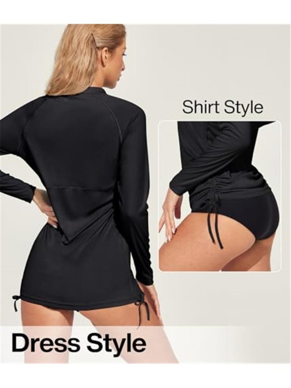 Women's Rash Guard Sun Protection Swim Shirt Long Sleeve Shirt - Picture 5 of 5